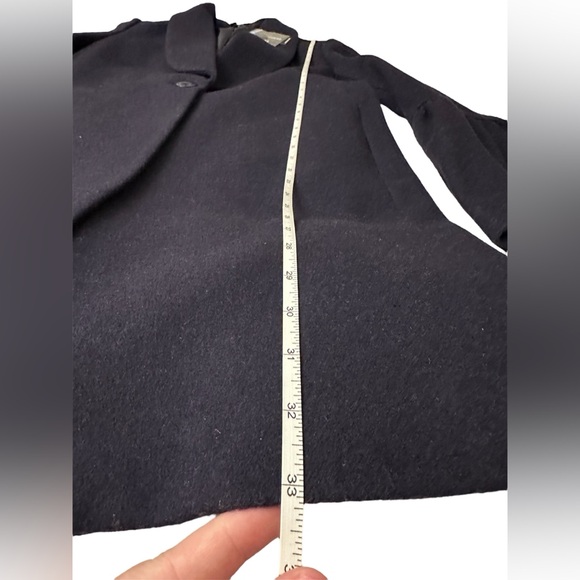 EXPRESS Navy Blue Wool Blend Coat Women's Small Lined Button Bell Sleeve Pockets - Picture 9 of 11